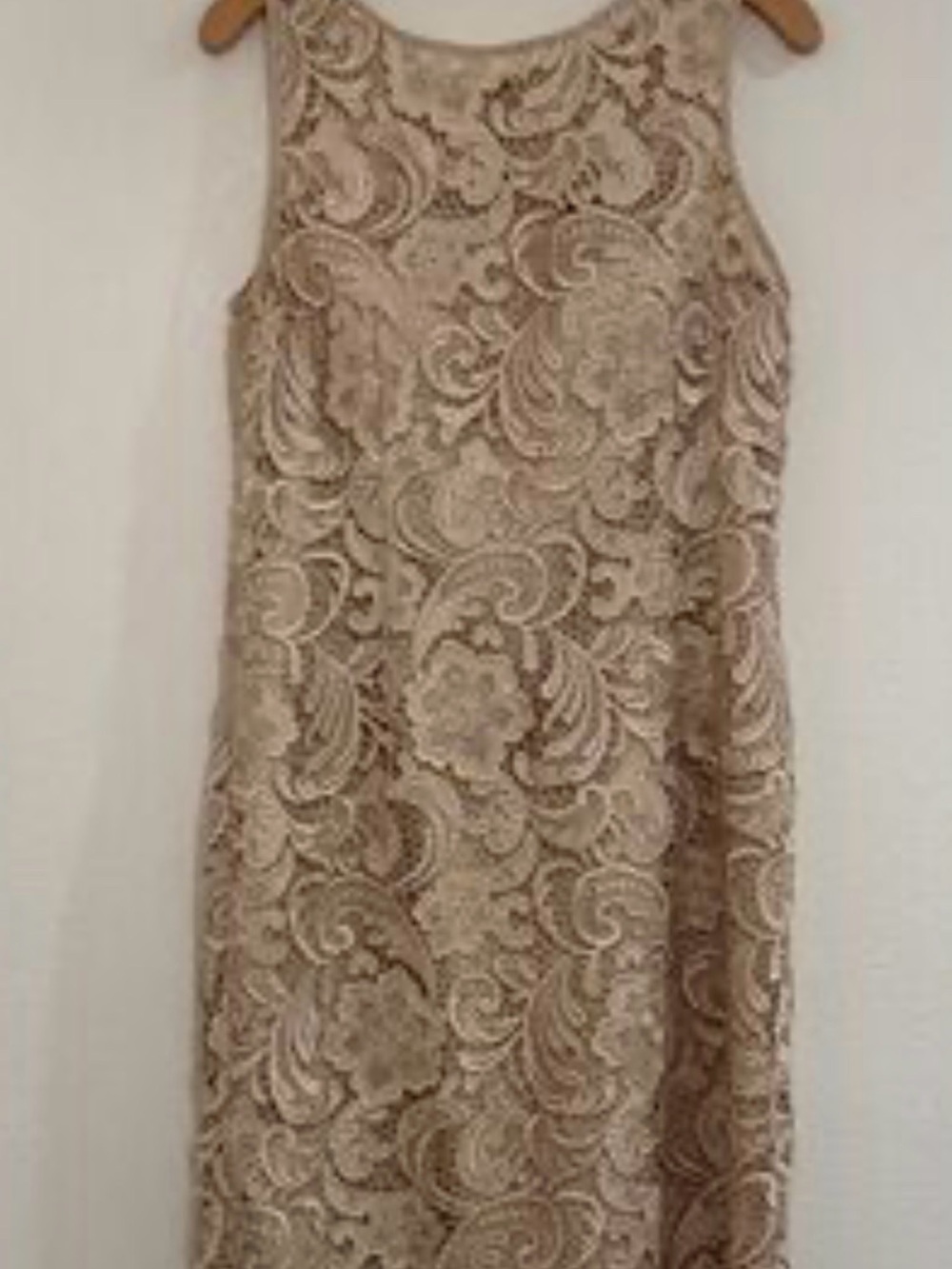 Adrianna Papell Beige Lace Midi dress